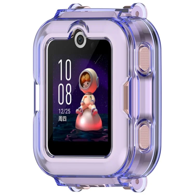 Para Huawei Children's Watch 4 Pro Watch Case Half-Cover Cubierta Protectora TPU - Azul Transparente
