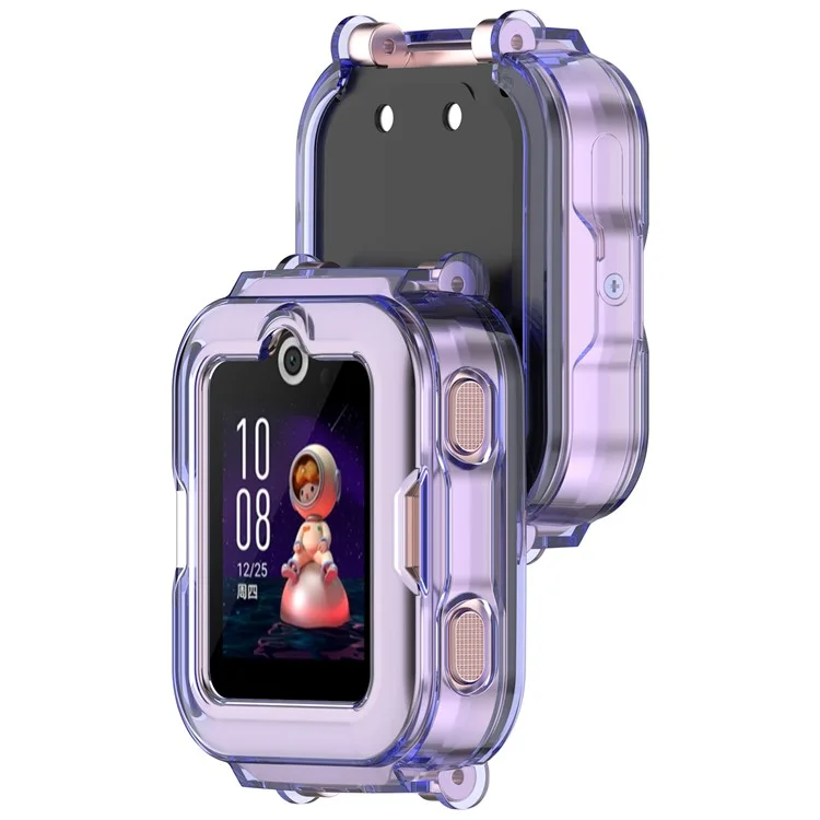 Para Huawei Children's Watch 4 Pro Watch Case Half-Cover Cubierta Protectora TPU - Azul Transparente