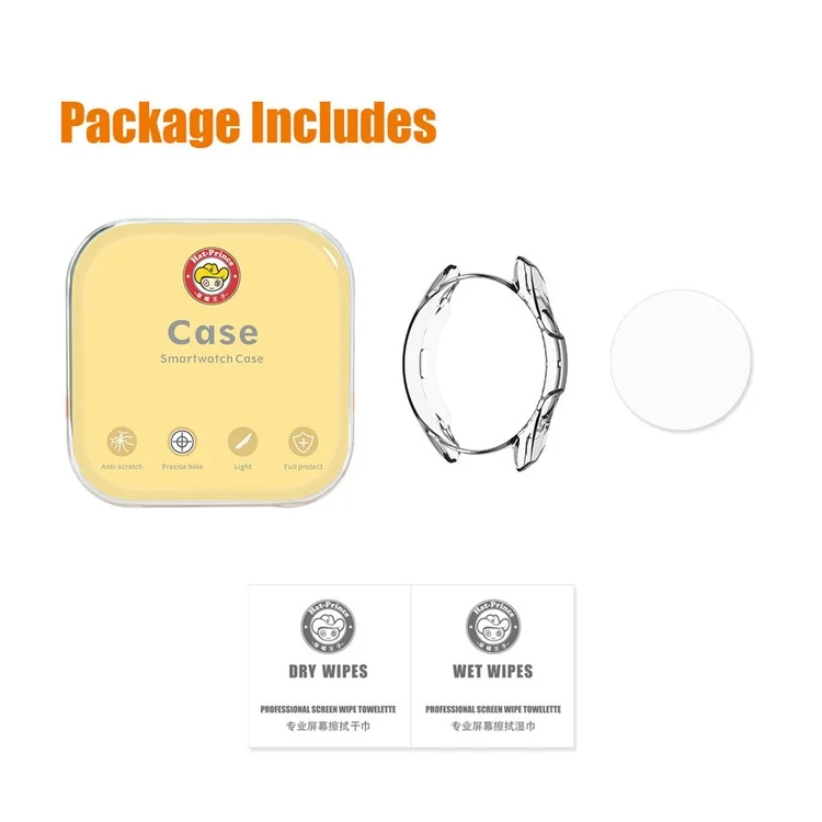 Enkay Hat-prince Protección Completa 2 en 1 TPU Protector Cover + 0.2 mm 2.5d 9h Película de Pantalla de Vidrio Templado Para Samsung Galaxy Watch3 45 mm