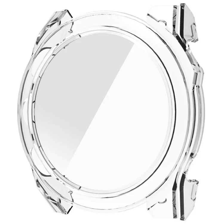 For Garmin Fenix 8 43mm AMOLED Hard PC Watch Case with Tempered Glass Screen Film - Transparent