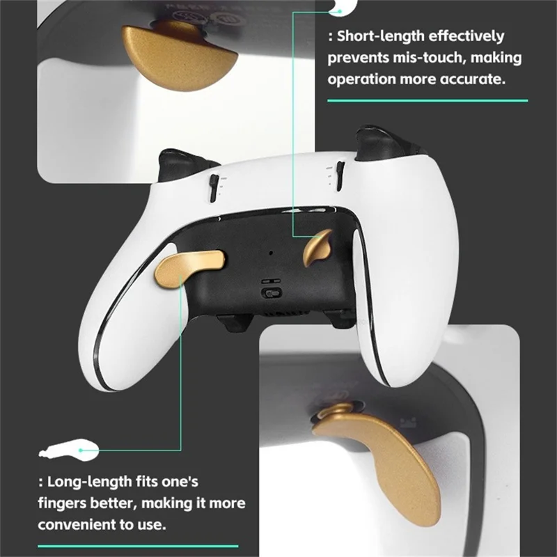 DATA FROG Reemplazo de paletas de acero inoxidable para el controlador de juego Sony PlayStation 5 Dualsense Edge - Negro