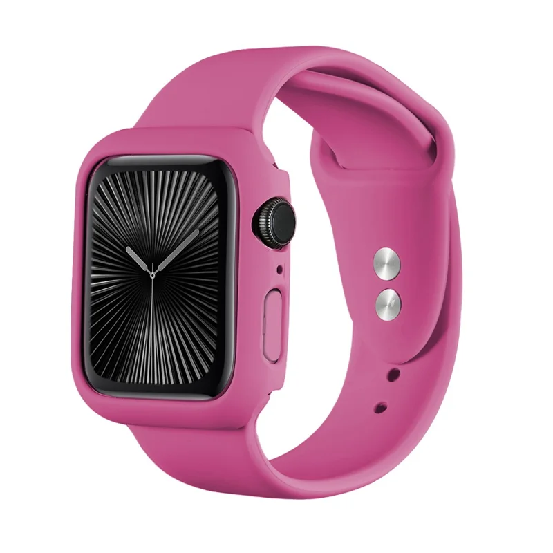 For Apple Watch Series 11 / 10 46mm Case Rubberized Hard PC Half Cover Watch Frame - Rose