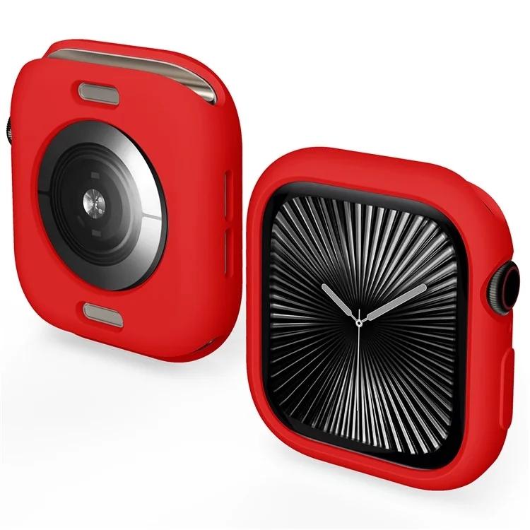 For Apple Watch Series 10 46mm Case Half Wrapped Soft TPU Protective Watch Cover - Red