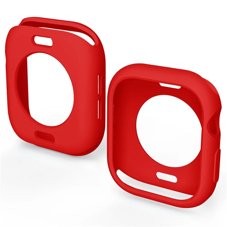 For Apple Watch Series 10 46mm Case Half Wrapped Soft TPU Protective Watch Cover - Red