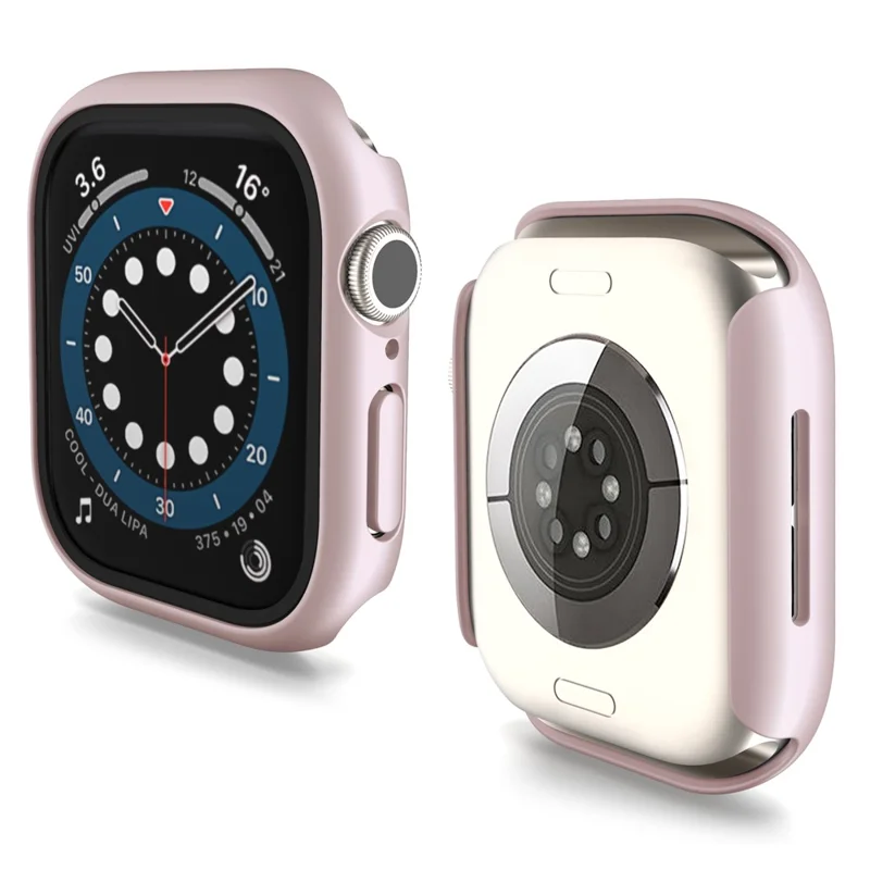 For Apple Watch Series 11 / 10 42mm Case Hard PC Watch Cover with Tempered Glass Screen Protector - Bright Rose Gold