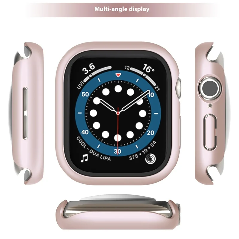 For Apple Watch Series 11 / 10 42mm Case Hard PC Watch Cover with Tempered Glass Screen Protector - Bright Rose Gold