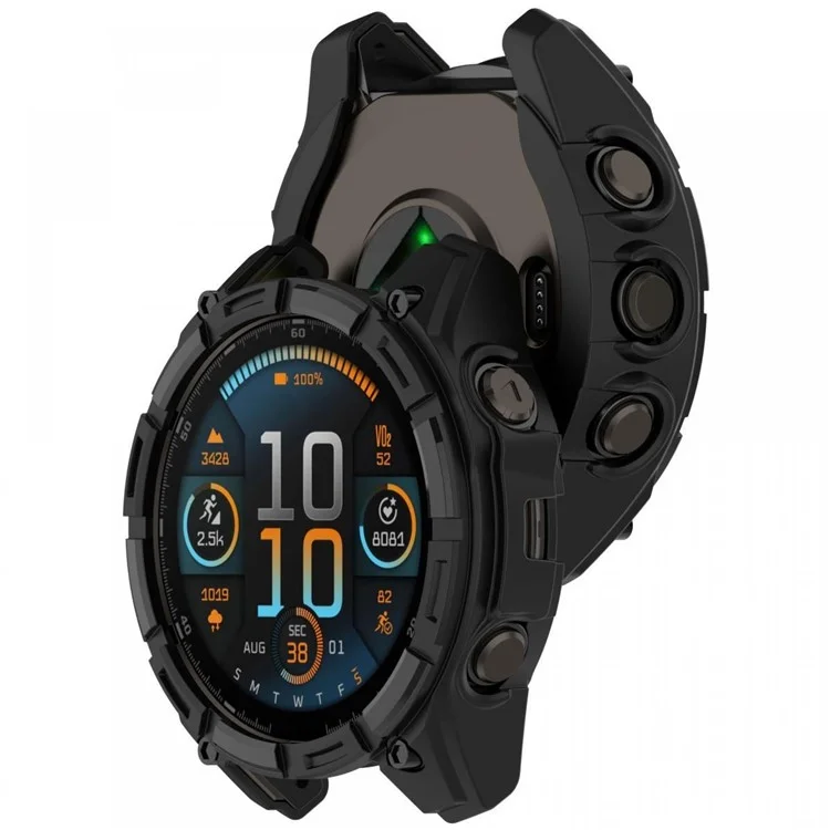 Per Garmin Fenix 8 43mm TPU Watch Case Anti-Scratch Hollow Watch Frame Cover - Nero