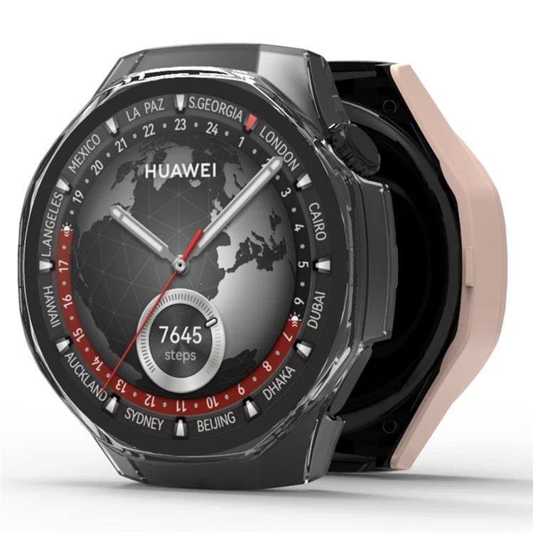For Huawei Watch GT 5 Pro 46mm Watch Case Hard PC Cover with Tempered Glass Screen Film - Transparent