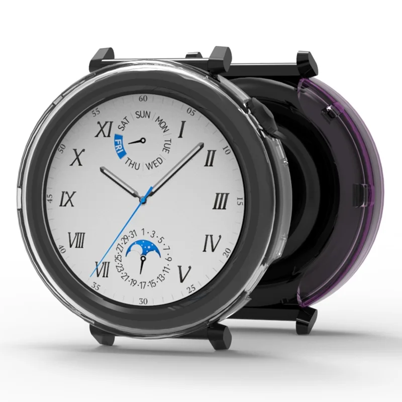 Für Huawei Watch GT 5 41mm Gehäuse Halbabdeckung TPU Schutzrahmen - Transparent Schwarz