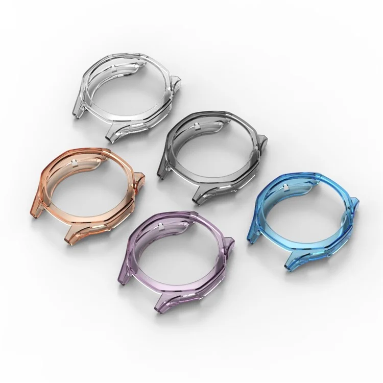 Für Huawei Watch GT 5 46mm Watch Case Half Guard TPU Schutzhülle - Transparent Schwarz