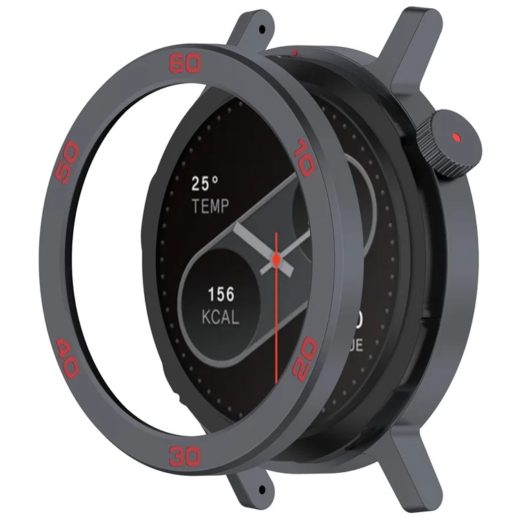 Bisel de reloj Pro 2 CMF Watch For Nothing con película de pantalla y cubierta de anillo de metal - Gris / Rojo