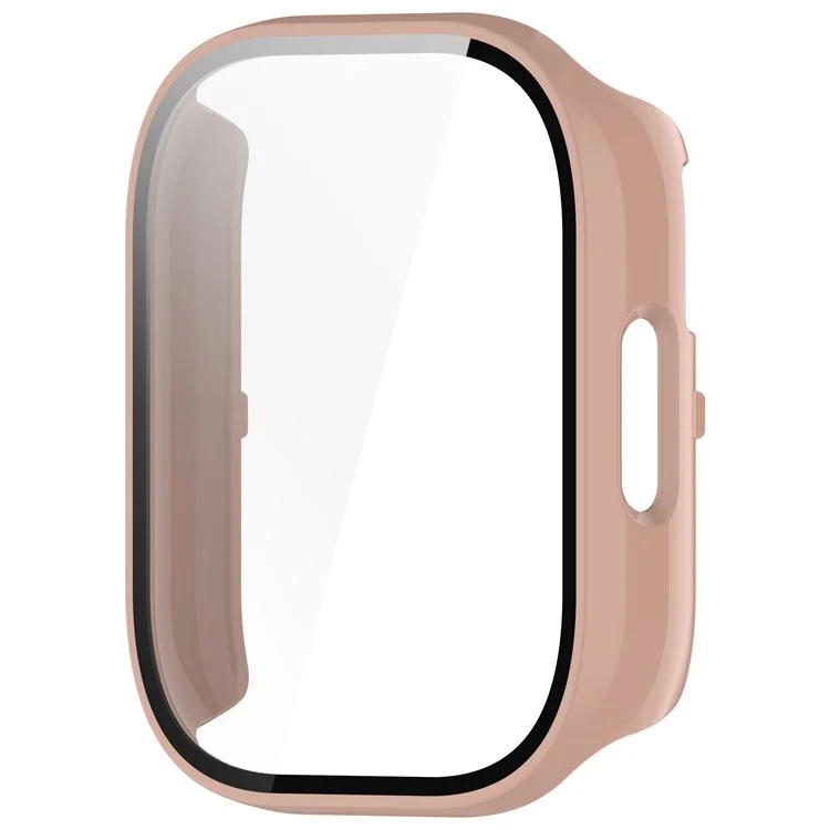 For Xiaomi Redmi Watch 5 Active Case Protective Hard PC Watch Cover with Tempered Glass Film - Pink