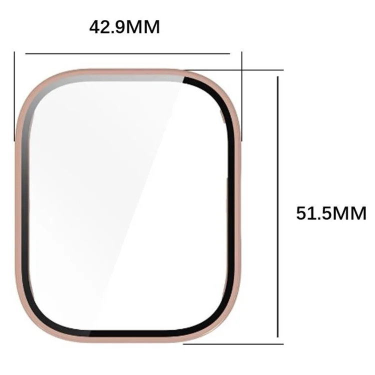 For Xiaomi Redmi Watch 5 Active Case Protective Hard PC Watch Cover with Tempered Glass Film - Pink