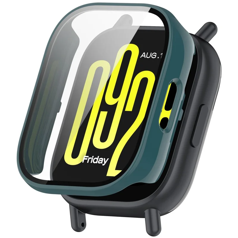 For Xiaomi Redmi Watch 5 Active Case Protective Hard PC Watch Cover with Tempered Glass Film - Green