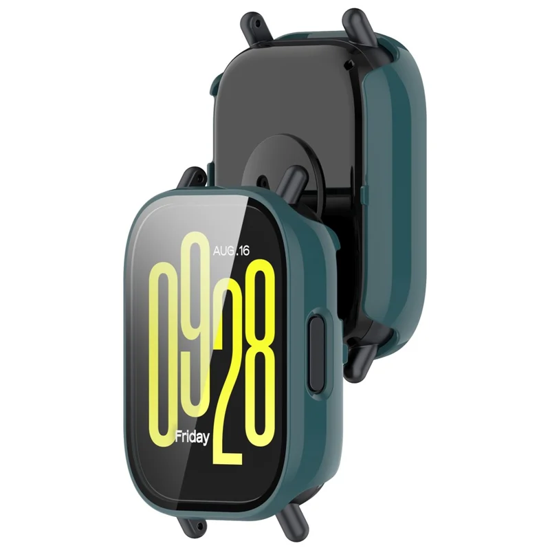 For Xiaomi Redmi Watch 5 Active Case Protective Hard PC Watch Cover with Tempered Glass Film - Green