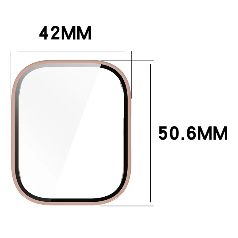 Per Xiaomi Redmi Watch 5 Lite Watch Case Custodia protettiva in PC rigido con pellicola in vetro temperato - Rosa