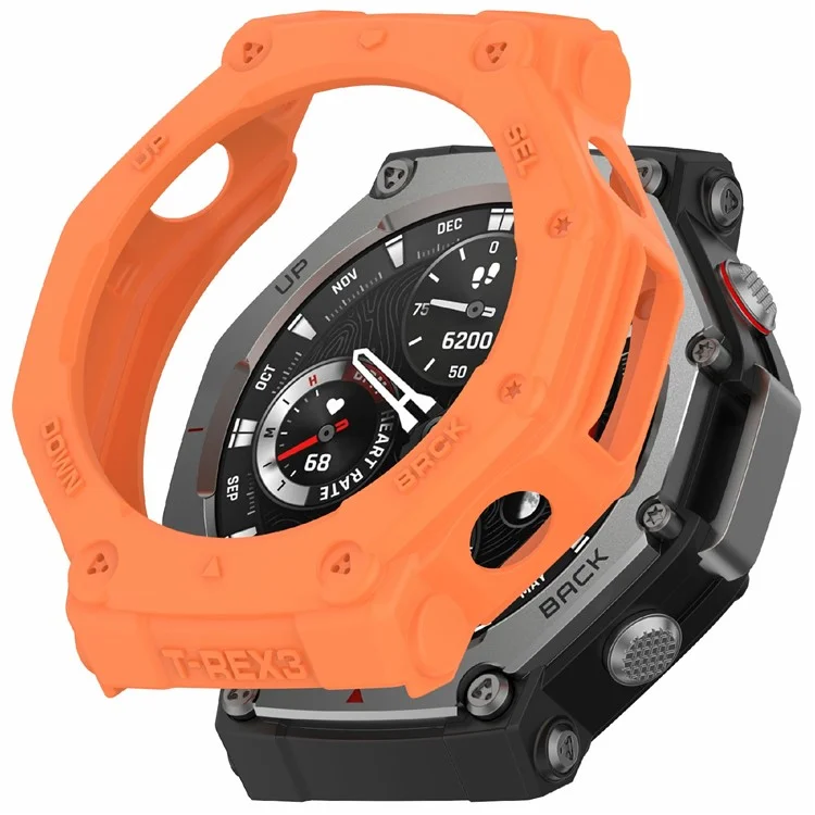 Для Huami Amazfit T-Rex 3 TPU Watch Case Anti-Scratch Hollow Watch Frame Cover - Orange