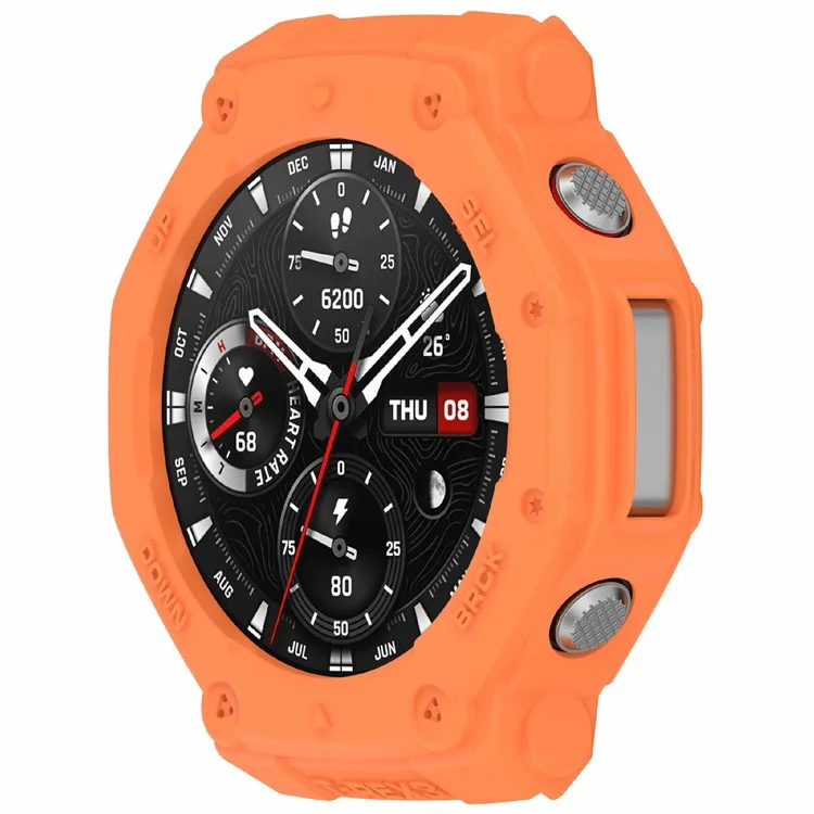 Для Huami Amazfit T-Rex 3 TPU Watch Case Anti-Scratch Hollow Watch Frame Cover - Orange