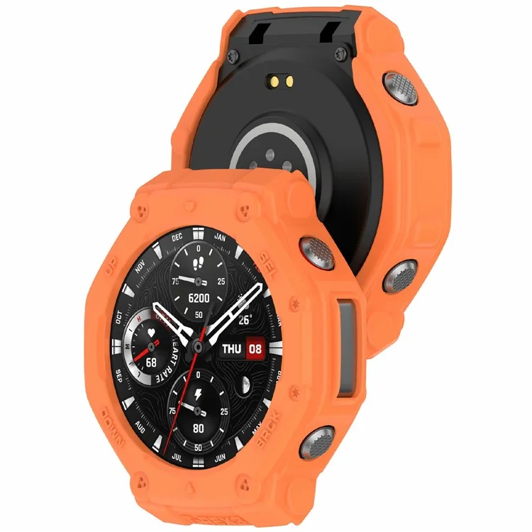 Для Huami Amazfit T-Rex 3 TPU Watch Case Anti-Scratch Hollow Watch Frame Cover - Orange