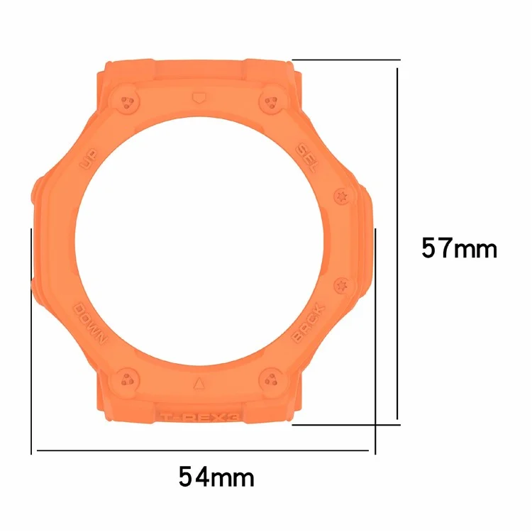 Для Huami Amazfit T-Rex 3 TPU Watch Case Anti-Scratch Hollow Watch Frame Cover - Orange