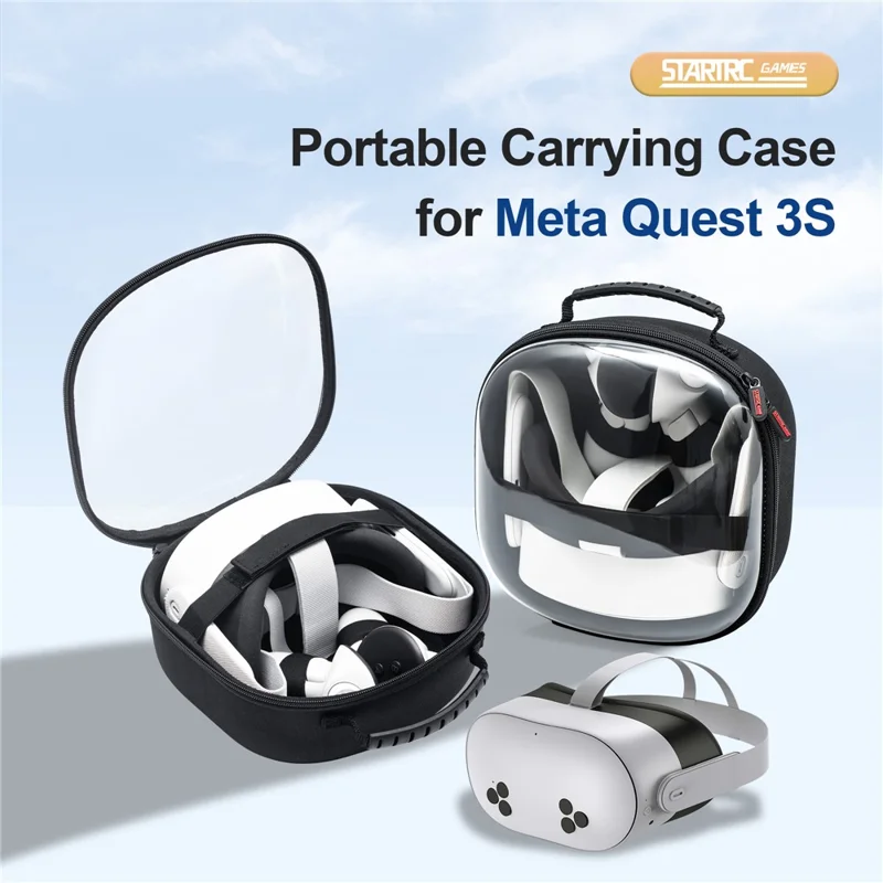 STARTRC GAMES For Meta Quest 3S / Quest 3 / Quest 2 Carrying Case Snowflake Cloth VR Headset Storage Bag - Translucent