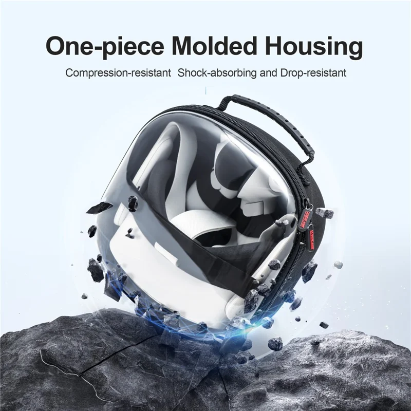 STARTRC GAMES For Meta Quest 3S / Quest 3 / Quest 2 Carrying Case Snowflake Cloth VR Headset Storage Bag - Translucent