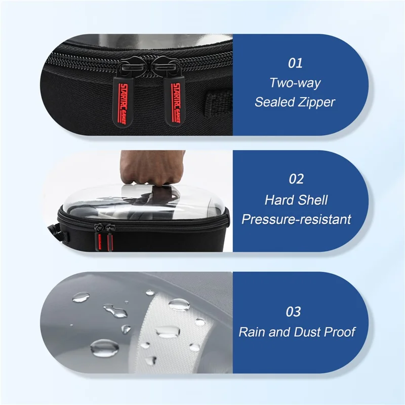 STARTRC GAMES For Meta Quest 3S / Quest 3 / Quest 2 Carrying Case Snowflake Cloth VR Headset Storage Bag - Translucent