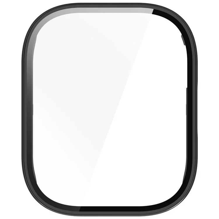 For Xiaomi Redmi Watch 5 Lite PC Cover Watch Frame Case with Tempered Glass Screen Film - Black