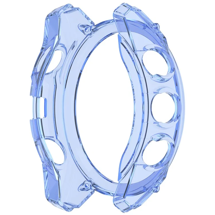Para Garmin Fenix 8 51mm Watch Case Half Wrapped Flexible TPU Protective Cover - Azul Transparente