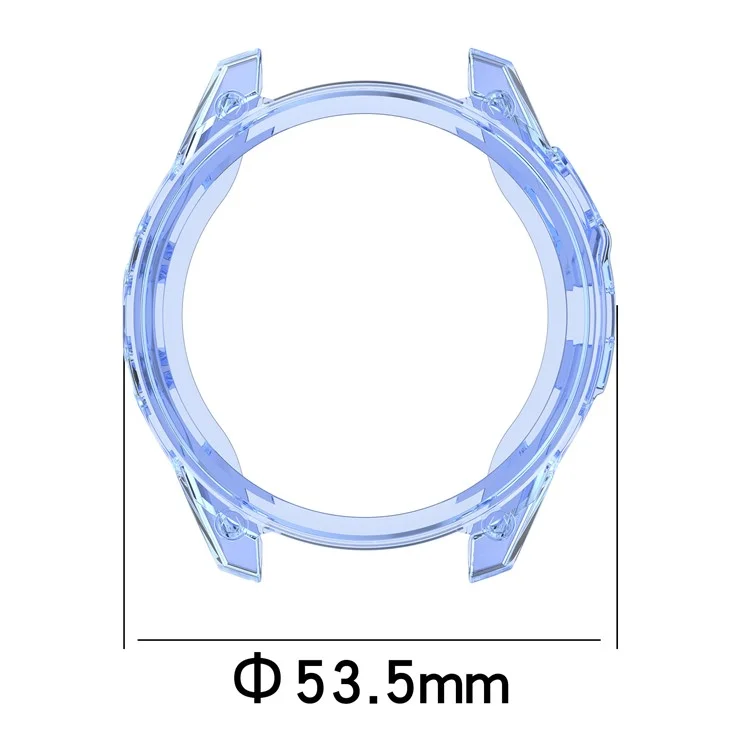 Para Garmin Fenix 8 51mm Watch Case Half Wrapped Flexible TPU Protective Cover - Azul Transparente