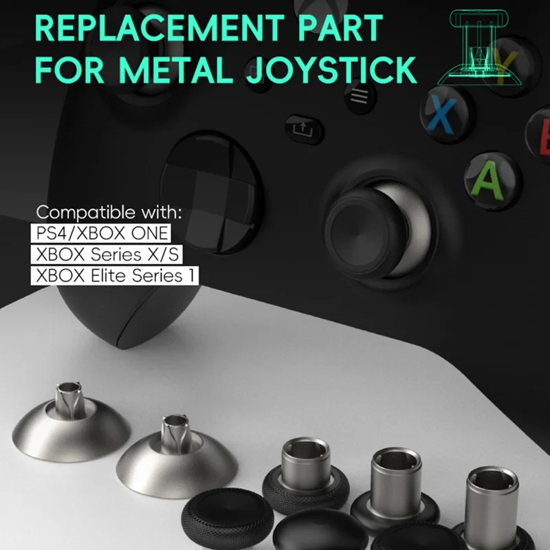 DATA FROG 3 Pairs Thumbstick for Xbox One Elite / One S / Series X / Series S / Sony PlayStation 4 Controller Replacement Rocker with Base - Gold / Red Base