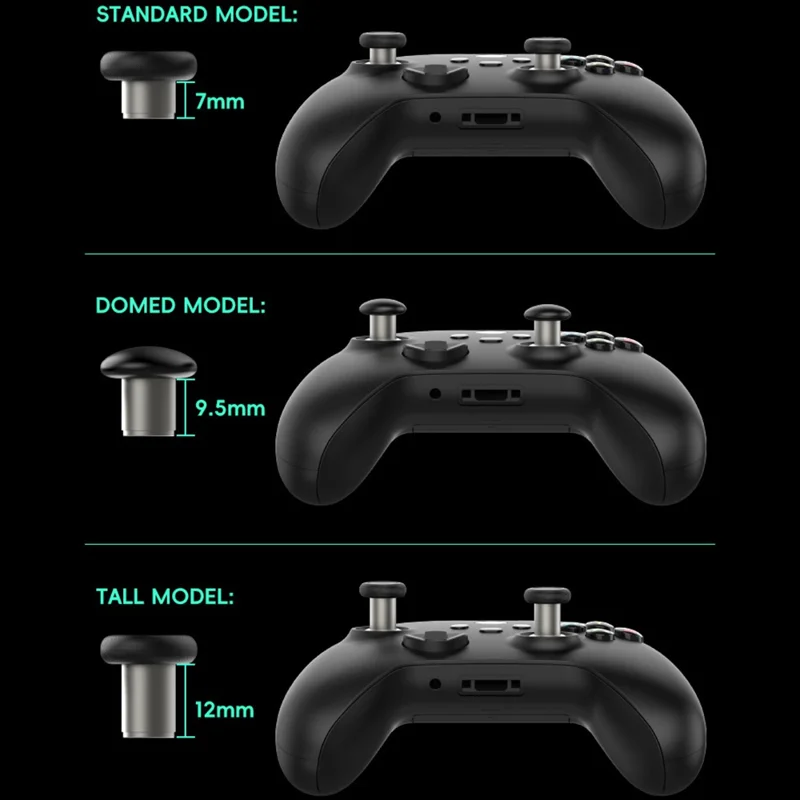 DATA FROG 3 Pairs Thumbstick for Xbox One Elite / One S / Series X / Series S / Sony PlayStation 4 Controller Replacement Rocker with Base - Gold / Red Base