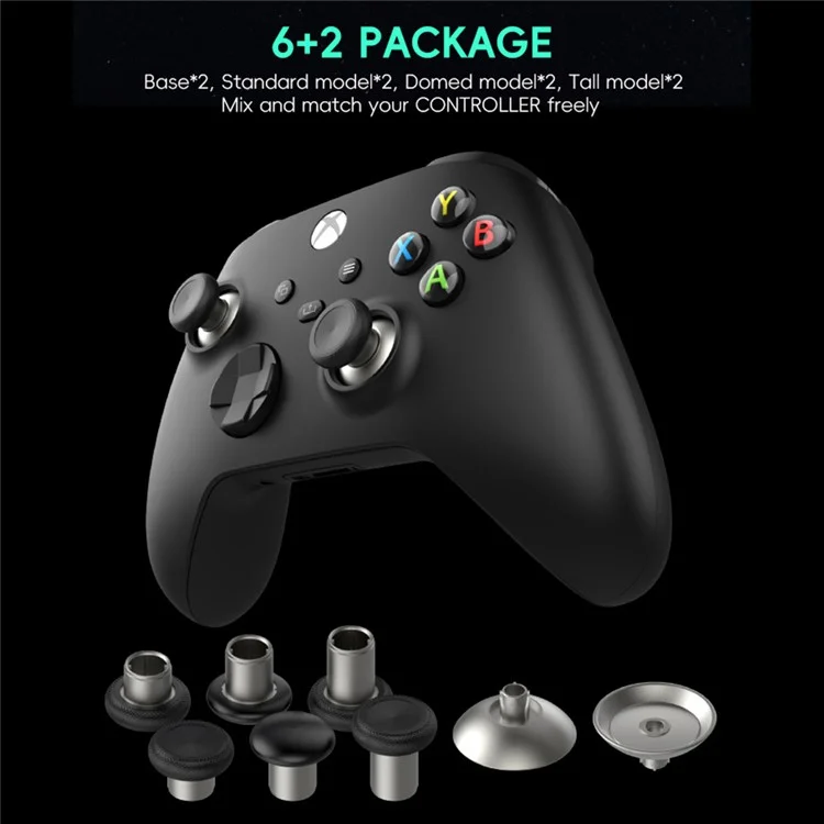 DATA FROG 3 Pairs Thumbstick for Xbox One Elite / One S / Series X / Series S / Sony PlayStation 4 Controller Replacement Rocker with Base - Orange