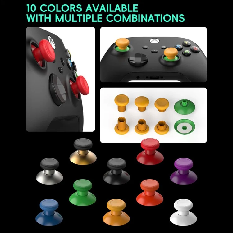 DATA FROG 3 Pairs Thumbstick for Xbox One Elite / One S / Series X / Series S / Sony PlayStation 4 Controller Replacement Rocker with Base - Orange