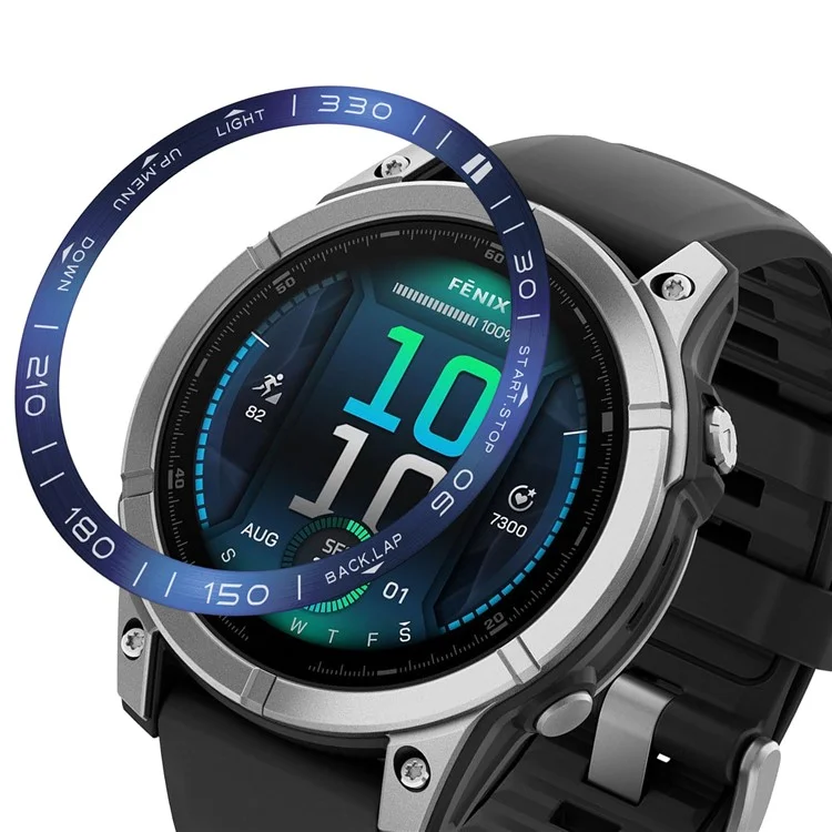 For Garmin Fenix 8 51mm Bezel Ring Metal Bezel Styling Watch Dial Circle - Blue / White Letter