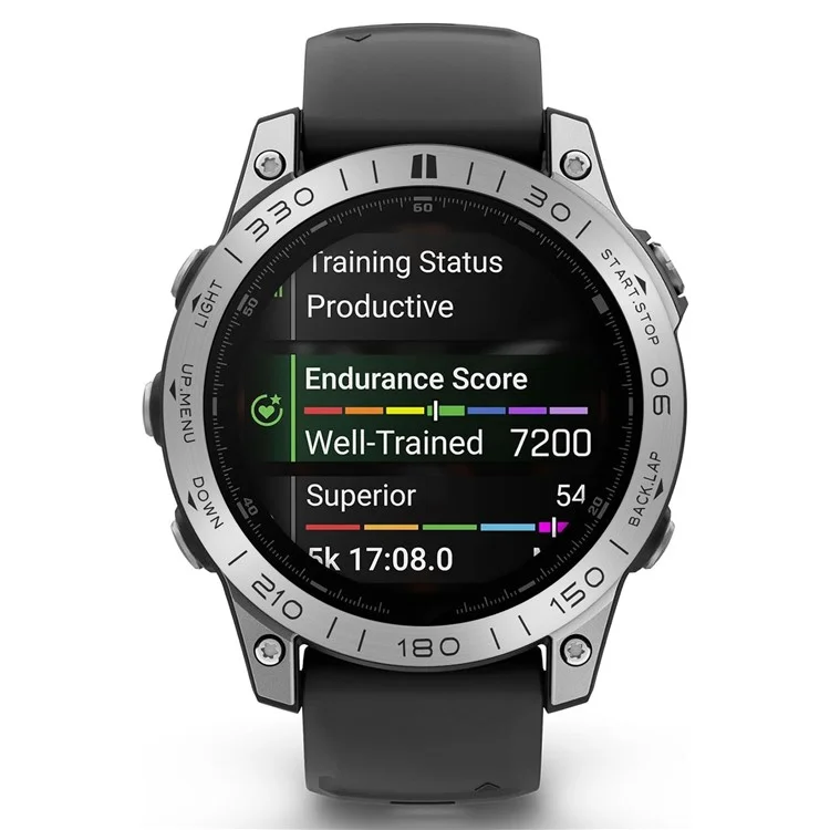 For Garmin Fenix 8 47mm Bezel Ring Metal Bezel Styling Watch Dial Circle, Silver / Black Letter
