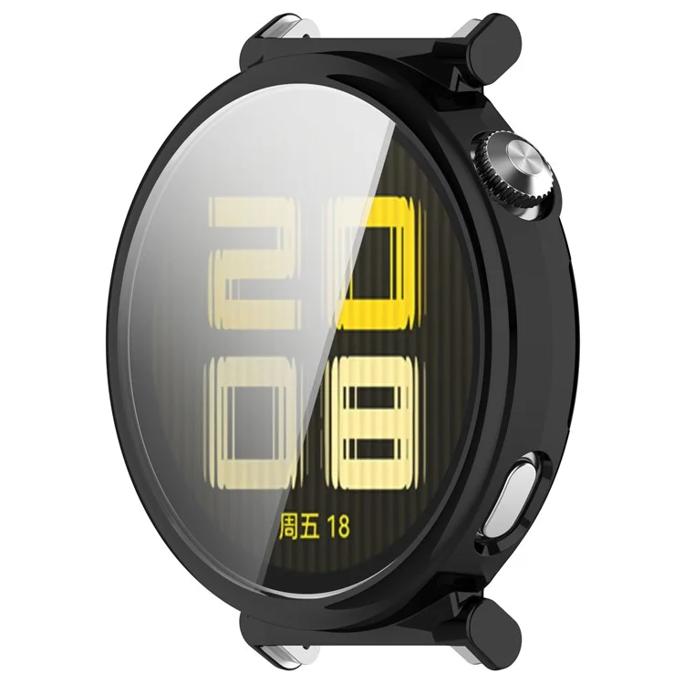 For Huawei Watch GT 5 Pro 42mm Watch Case Full Coverage Flexible TPU Electroplating Cover - Black