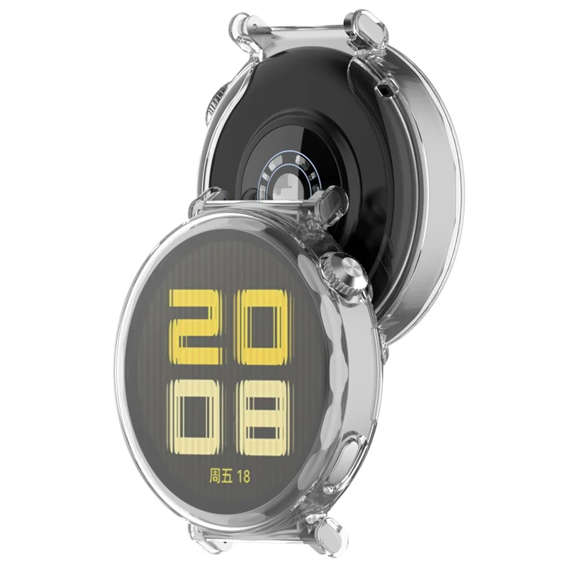For Huawei Watch GT 5 Pro 42mm Watch Case Full Coverage Flexible TPU Protective Cover, Transparent