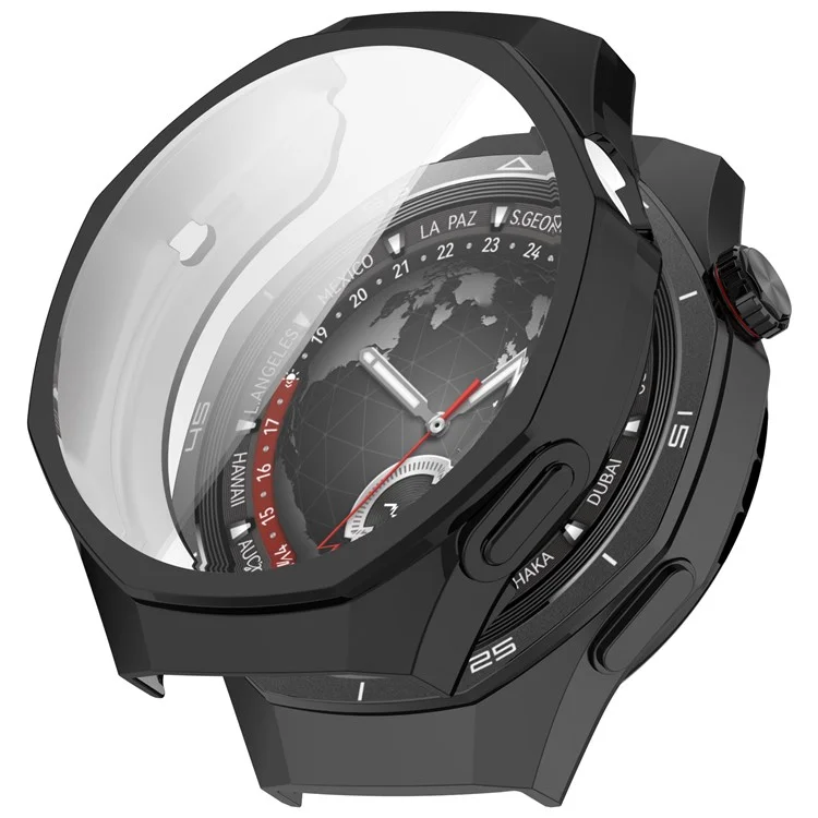 Para Huawei Watch GT 5 Pro 46mm Capa do Relógio Cobertura Completa Flexível Revestimento de TPU Eletroplatado - Preto
