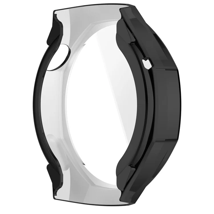 Para Huawei Watch GT 5 Pro 46mm Capa do Relógio Cobertura Completa Flexível Revestimento de TPU Eletroplatado - Preto