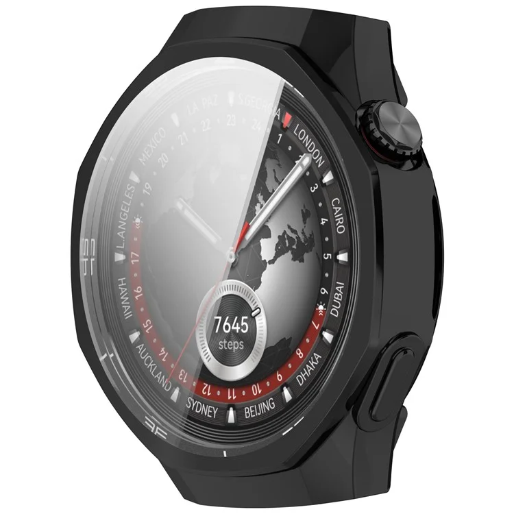 Para Huawei Watch GT 5 Pro 46mm Capa do Relógio Cobertura Completa Flexível Revestimento de TPU Eletroplatado - Preto
