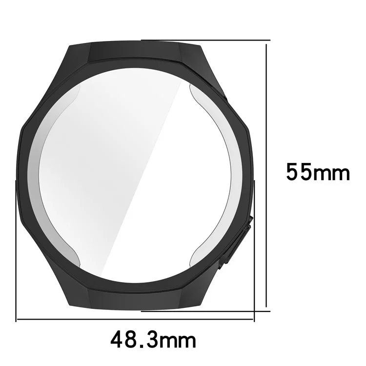 Para Huawei Watch GT 5 Pro 46mm Capa do Relógio Cobertura Completa Flexível Revestimento de TPU Eletroplatado - Preto