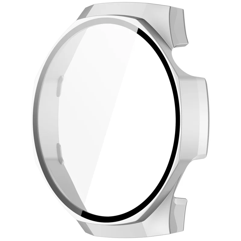 Per Huawei Watch GT 5 Pro 46mm PC Cover Watch Case Cover con Pellicola Schermo in Vetro Temperato - Argento Opaco
