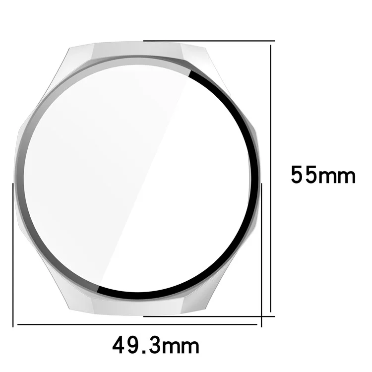 Pour Huawei Watch GT 5 Pro 46mm Étui de protection en PC avec film de protection en verre trempé pour écran - Noir