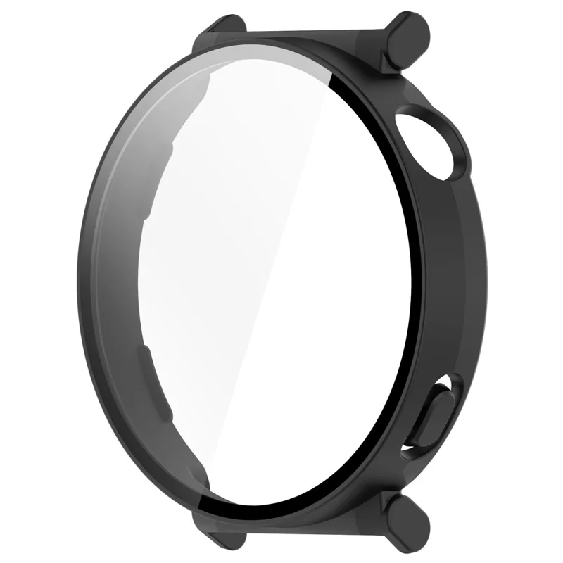 For Huawei Watch GT 5 41mm Matte PC Cover Watch Frame Case with Tempered Glass Screen Film - Black