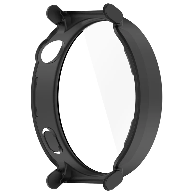 For Huawei Watch GT 5 41mm Matte PC Cover Watch Frame Case with Tempered Glass Screen Film - Black