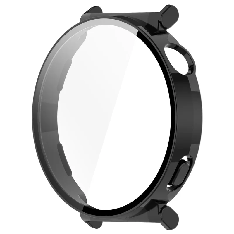 For Huawei Watch GT 5 41mm PC Cover Watch Frame Case with Tempered Glass Screen Film - Black