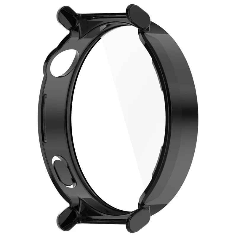 For Huawei Watch GT 5 41mm PC Cover Watch Frame Case with Tempered Glass Screen Film - Black