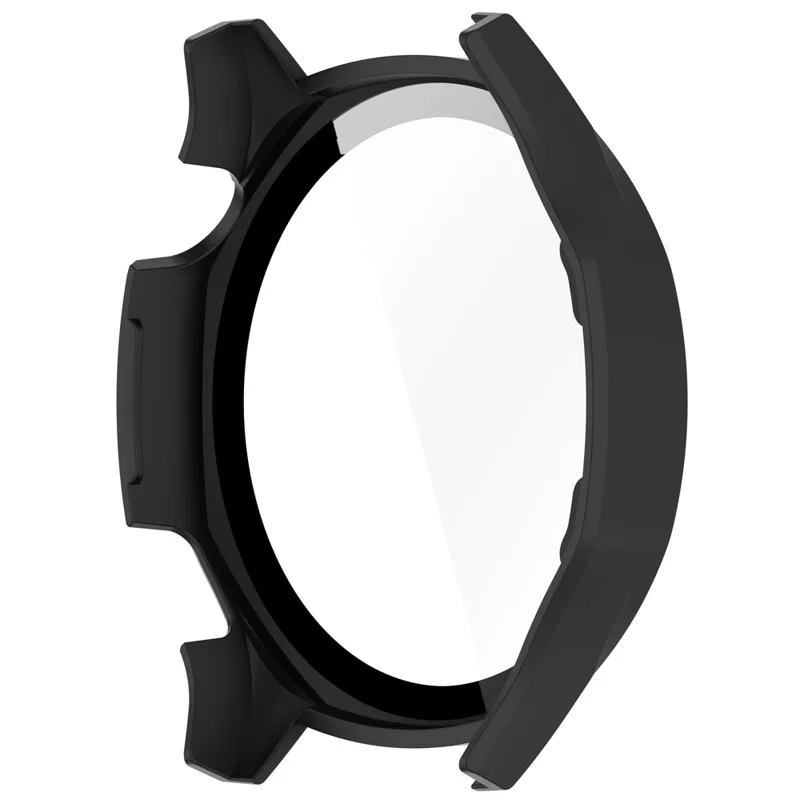 Para Huawei Watch GT 5 46mm PC Cover Watch Frame Case com Película de Vidro Temperado de Tela (Versão com Marcações de Bezel) - Preto