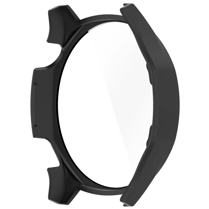 For Huawei Watch GT 5 46mm Matte PC Cover Watch Frame Case with Tempered Glass Screen Film - Black